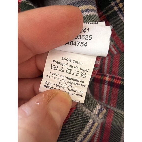 L.L. Bean King Pillowcase Set Of 2 Red Plaid Pattern 20"x40" 100% Cotton Flannel - Picture 4 of 5